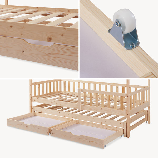 Lit d'enfant double extensible Aarghonmaa 90 x 200 cm [en.casa]