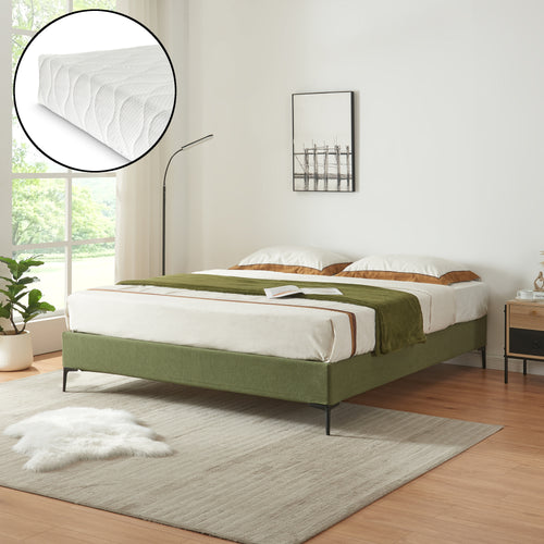 Lit double Lilla avec matelas [en.casa]