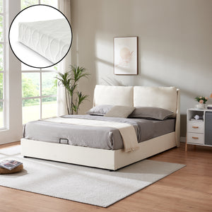 Lit rembourré Lunner avec matelas [en.casa]