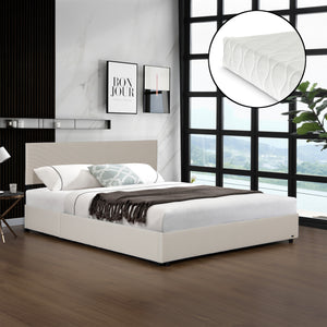 Lit capitonné Juva avec matelas à mousse froid 