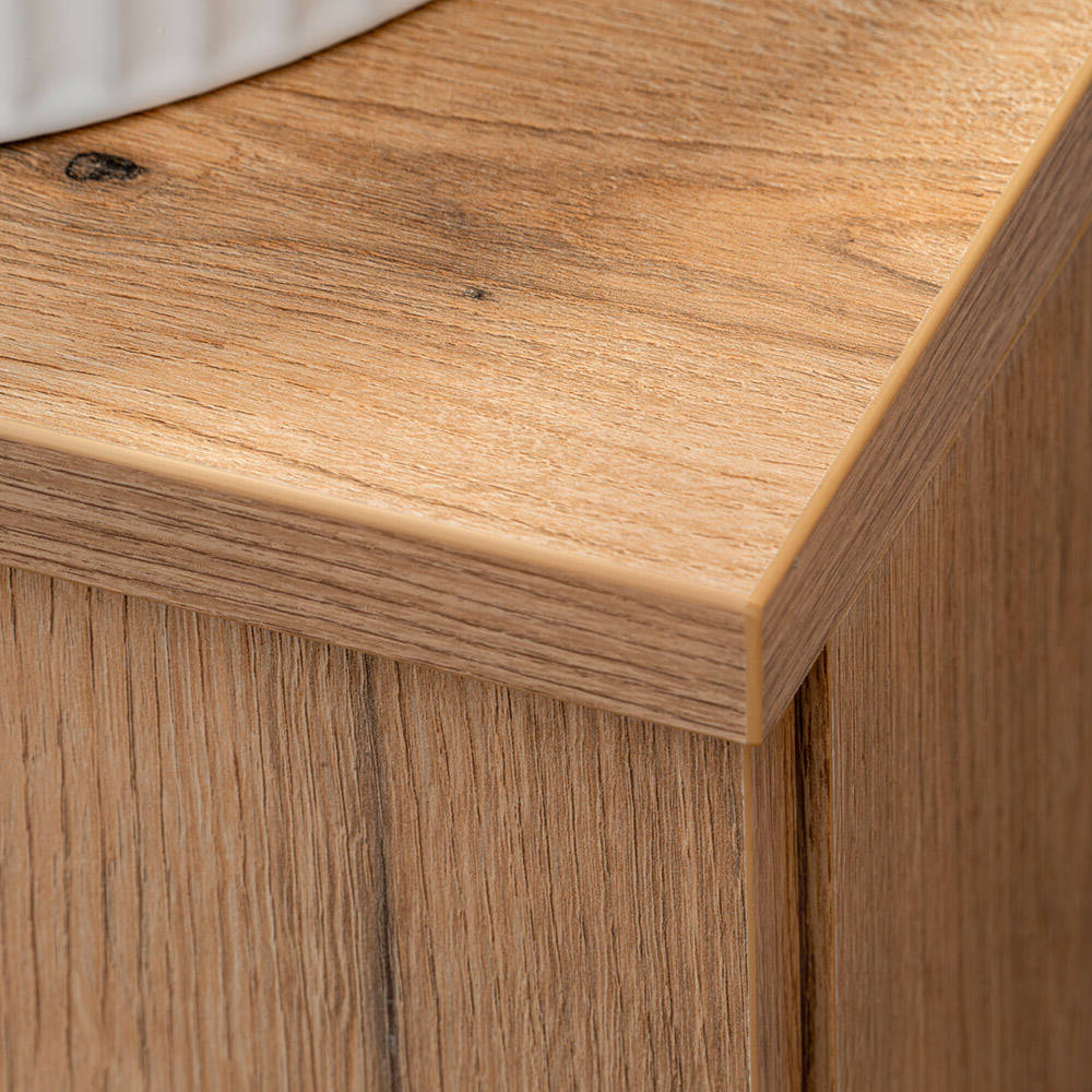 Meuble sous lavabo double NEWPORT avec tiroirs effet chêne [en.casa] 