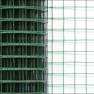 Grillage métallique (4 côtés)(1m x 5m)(vert) Grillage soudé Fil de volière Fil de maillage Clôture [pro.tec]