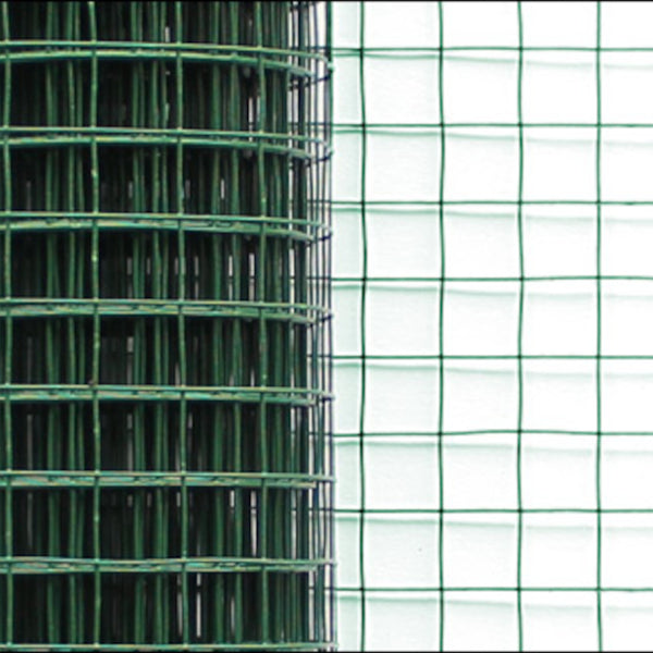 Grillage métallique (4 côtés)(1m x 5m)(vert) Grillage soudé Fil de volière Fil de maillage Clôture [pro.tec]