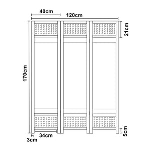 Paravent Dorotea Blanc/Gris foncé [en.casa]