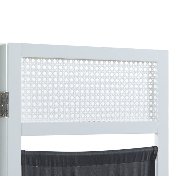 Paravent Dorotea Blanc/Gris foncé [en.casa]