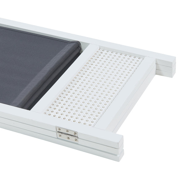 Paravent Dorotea Blanc/Gris foncé [en.casa]