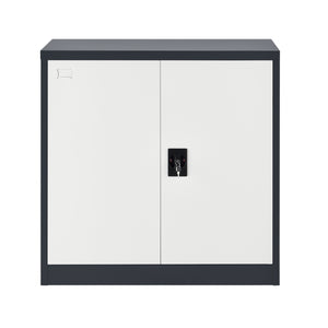 Armoire à dossiers Terni 90x40x90 cm avec 3 compartiments de rangement et serrure à cylindre Métal en.casa