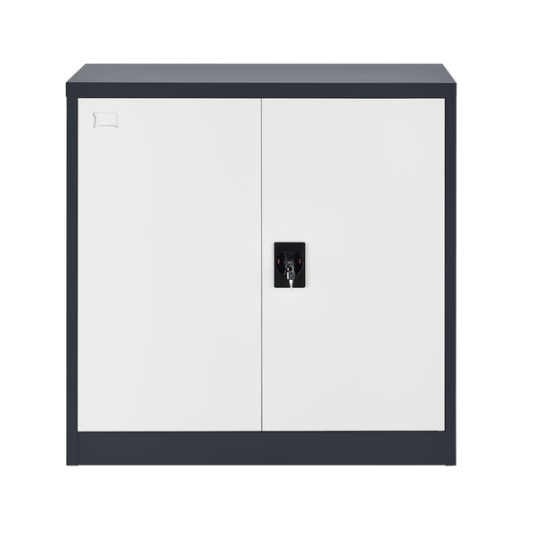 Armoire à dossiers Terni 90x40x90 cm avec 3 compartiments de rangement et serrure à cylindre Métal en.casa