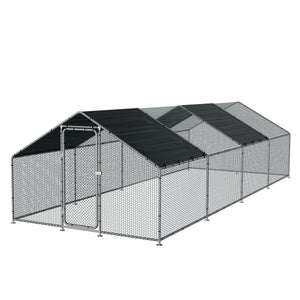 Enclos Extérieur Wels Volière Acier Galvanisé Argent Vert Foncé [pro.tec]