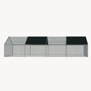 Enclos Extérieur Wels Volière Acier Galvanisé Argent Vert Foncé [pro.tec]