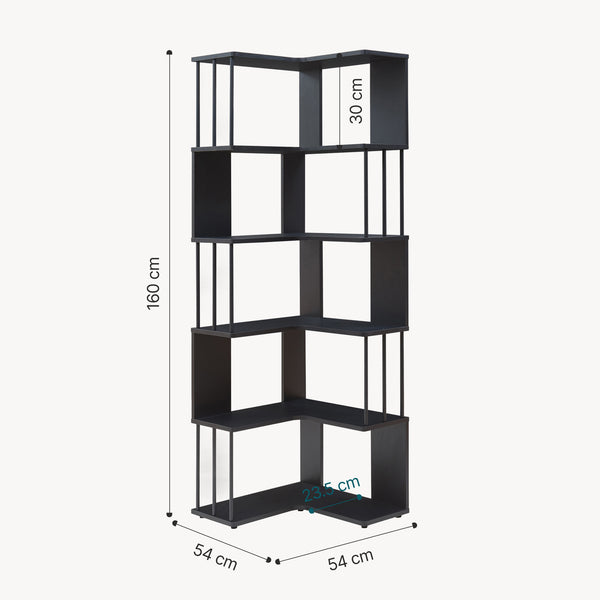 Étagère d'angle Afrel 160x54x54 cm [en.casa]