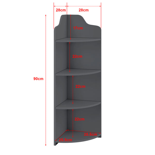 Étagère Angle Bjurholm pour Salle de Bain à 4 Niveaux 90 x 28 x 28 cm [en.casa]