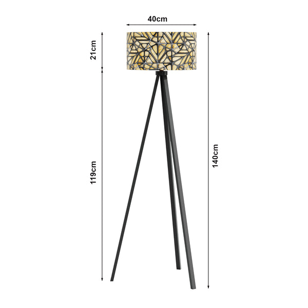 Lampadaire trépied  Royal TunbridgeWells hauteur 140 cm E27 lux.pro