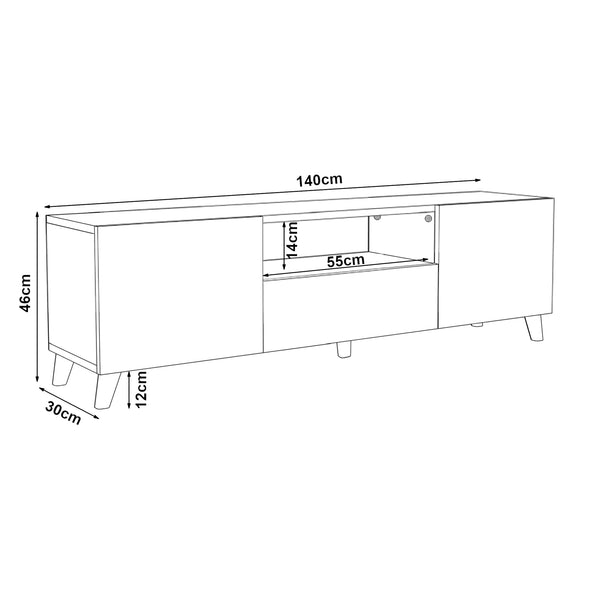 Meuble TV Torsby avec 3 portes [en.casa]