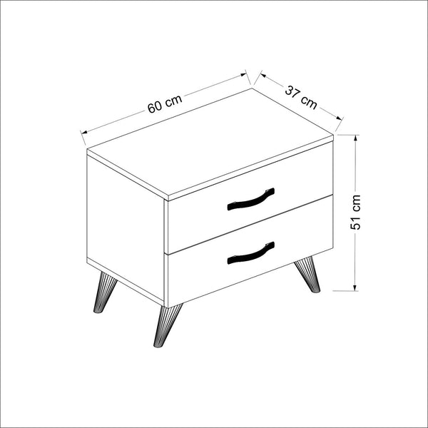 Table de chevet Allerød 51x60x37cm en différentes couleurs [en.casa]
