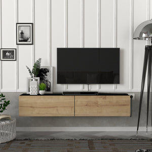 Meuble TV Toivakka 135x31x25cm en différentes couleurs [en.casa]