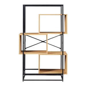 Bibliothèque Rennebu Noir/Chêne [en.casa]