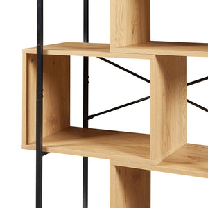 Bibliothèque Rennebu Noir/Chêne [en.casa]