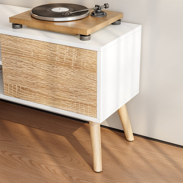 Meuble TV Eskilstuna avec 2 portes d'armoire et 2 étagères [en.casa]