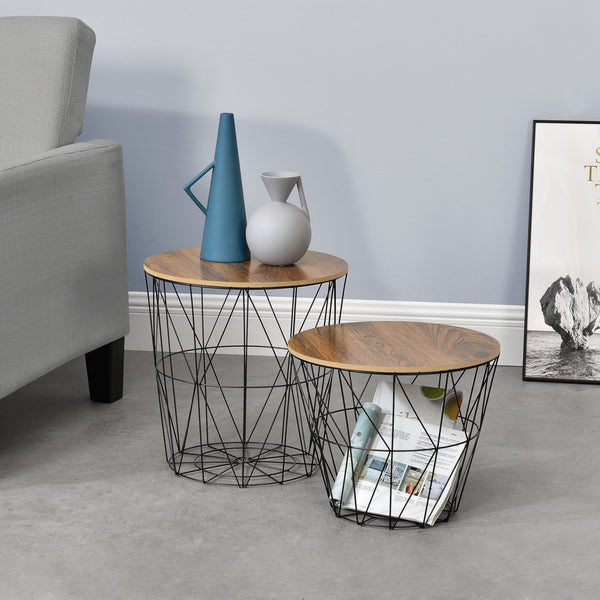 Table d'appoint en métal Codogno lot de 2 en différentes couleurs en.casa