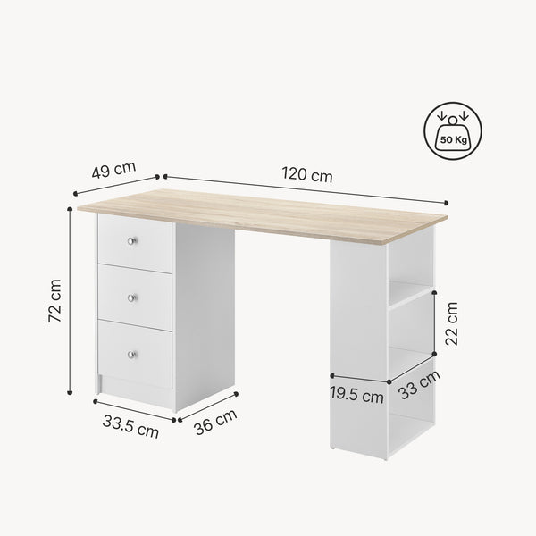 Bureau Lemberg 120 x 49 x 72 cm [en.casa]