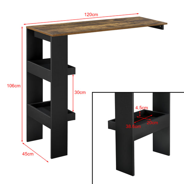 Table de Bar Bromölla 120 x 45 x 106 cm Couleurs différentes [en.casa]
