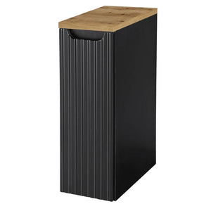 Meuble bas de salle de bain NEWPORT rainuré noir [en.casa]