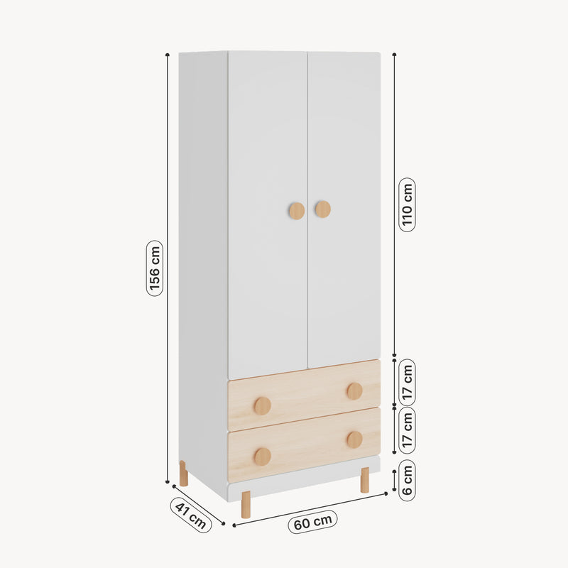 Croquis coté Armoire enfant Vaarentaa [en.casa]