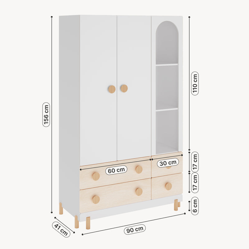 Croquis coté Armoire enfant Vaarentaa [en.casa]