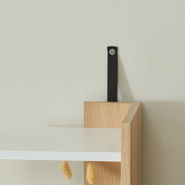 Meuble TV Rauki avec étagères latérales 233 x 31 x 140,5 cm [en.casa]