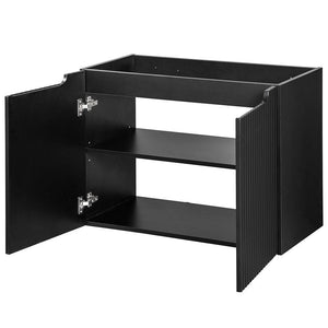 Meuble-lavabo Skelbolu avec portes rainurées [en.casa]