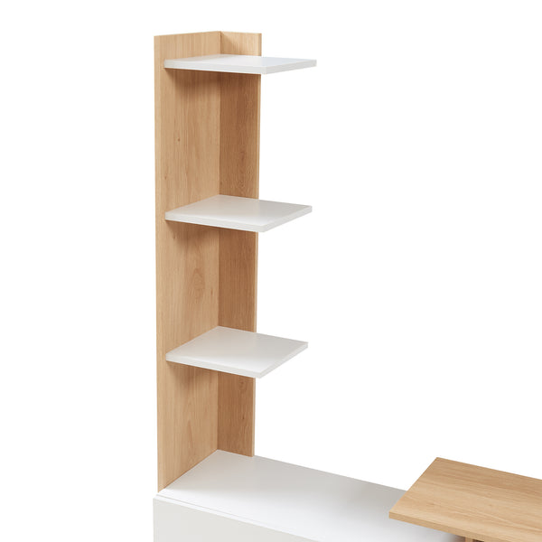 Meuble TV Rauki avec étagères latérales 233 x 31 x 140,5 cm [en.casa]