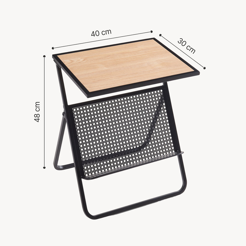 Croquis coté Table d’appoint Jäller 48 x 40 x 30 cm [en.casa]