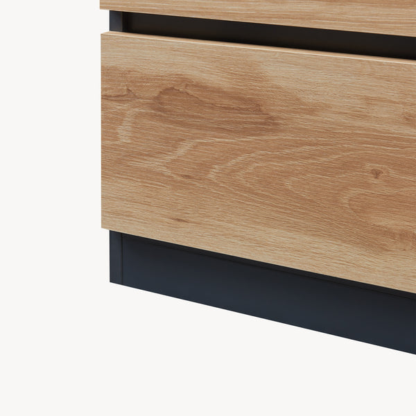 Buffet Kyr chêne rustique / noir [en.casa]