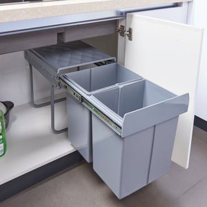 Poubelle encastrable Froland 2/3 compartiments gris diff. versions [en.casa] - premiumXL