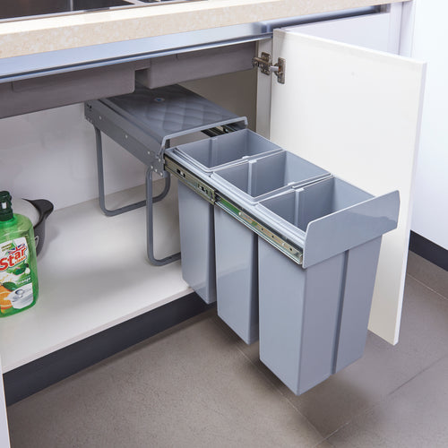 Poubelle encastrable Froland 2/3 compartiments gris diff. versions [en.casa] - premiumXL