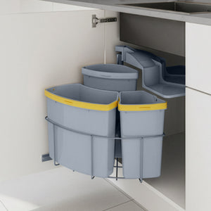 Poubelle encastrable Kollby gris [en.casa]