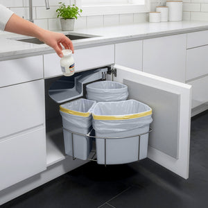 Poubelle encastrable Kollby gris [en.casa]