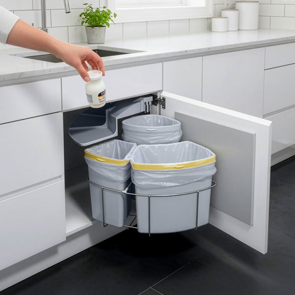 Poubelle encastrable Kollby gris [en.casa]