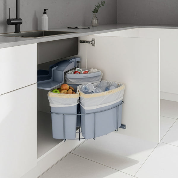 Poubelle encastrable Kollby gris [en.casa]