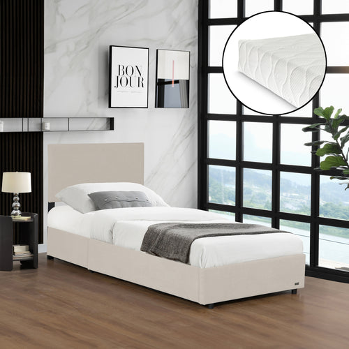 Lit capitonné Juva avec matelas à mousse froid 