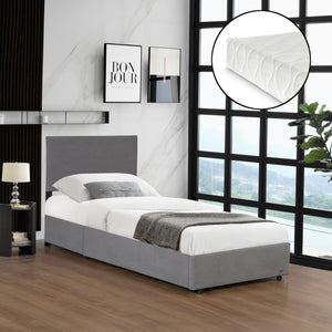 Lit capitonné Juva avec matelas à mousse froid 