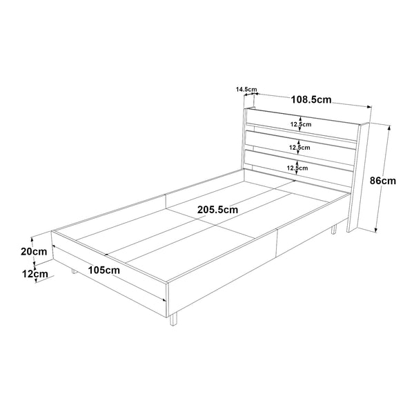 Lit simple Vesanto 100x200 cm [en.casa]