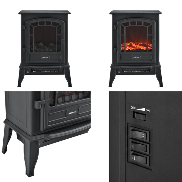 Cheminée Électrique avec Thermostat Température 1000-2000 W [casa.pro]