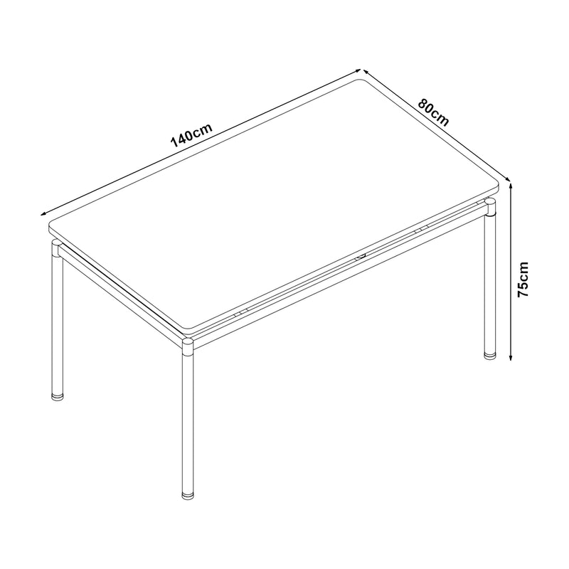 Croquis coté Ensemble de salle à manger Hemnes pour 4 personnes [en.casa] 