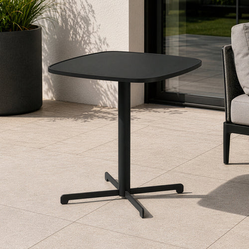 Table bistrot d'extérieur Foggia 75x70x70 cm Acier Anthracite [casa.pro]