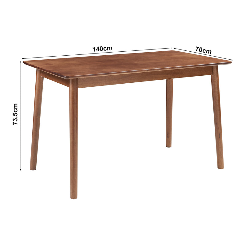 Croquis coté Table à manger Klijori 140 x 70 x 74 cm [en.casa]