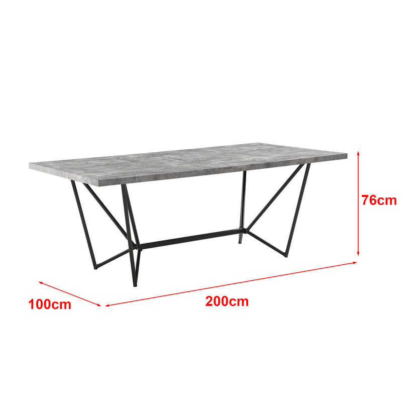 Croquis coté Table de Salle à Manger Sigtuna 200 x 100 x 76 cm Couleurs différentes [en.casa]