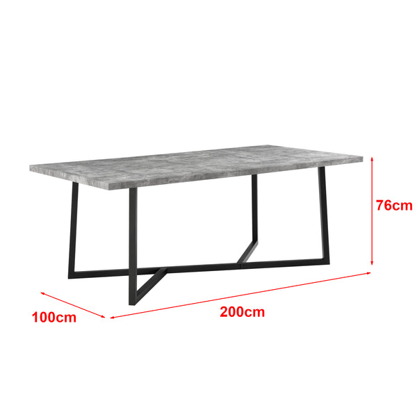 Table à manger Sjöbo 200x100x76cm différentes couleurs en.casa
