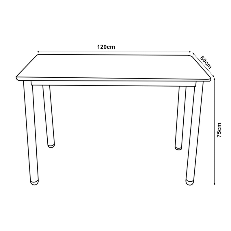 Croquis coté Table de salle à manger Tammela 120 x 60 x 75 cm [en.casa]